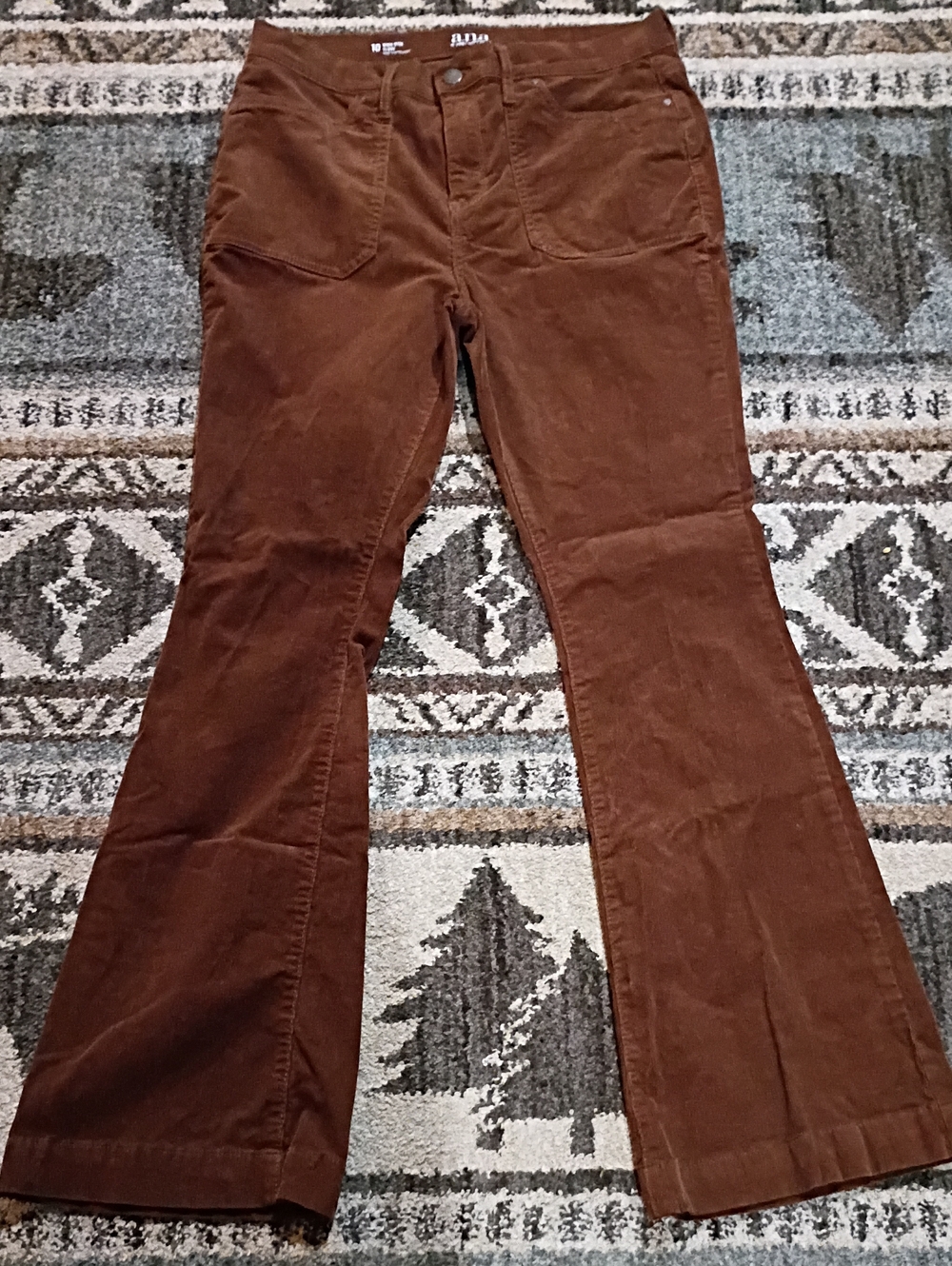 a.n.a Brand Women's Brown Corduroy Flare Jeans